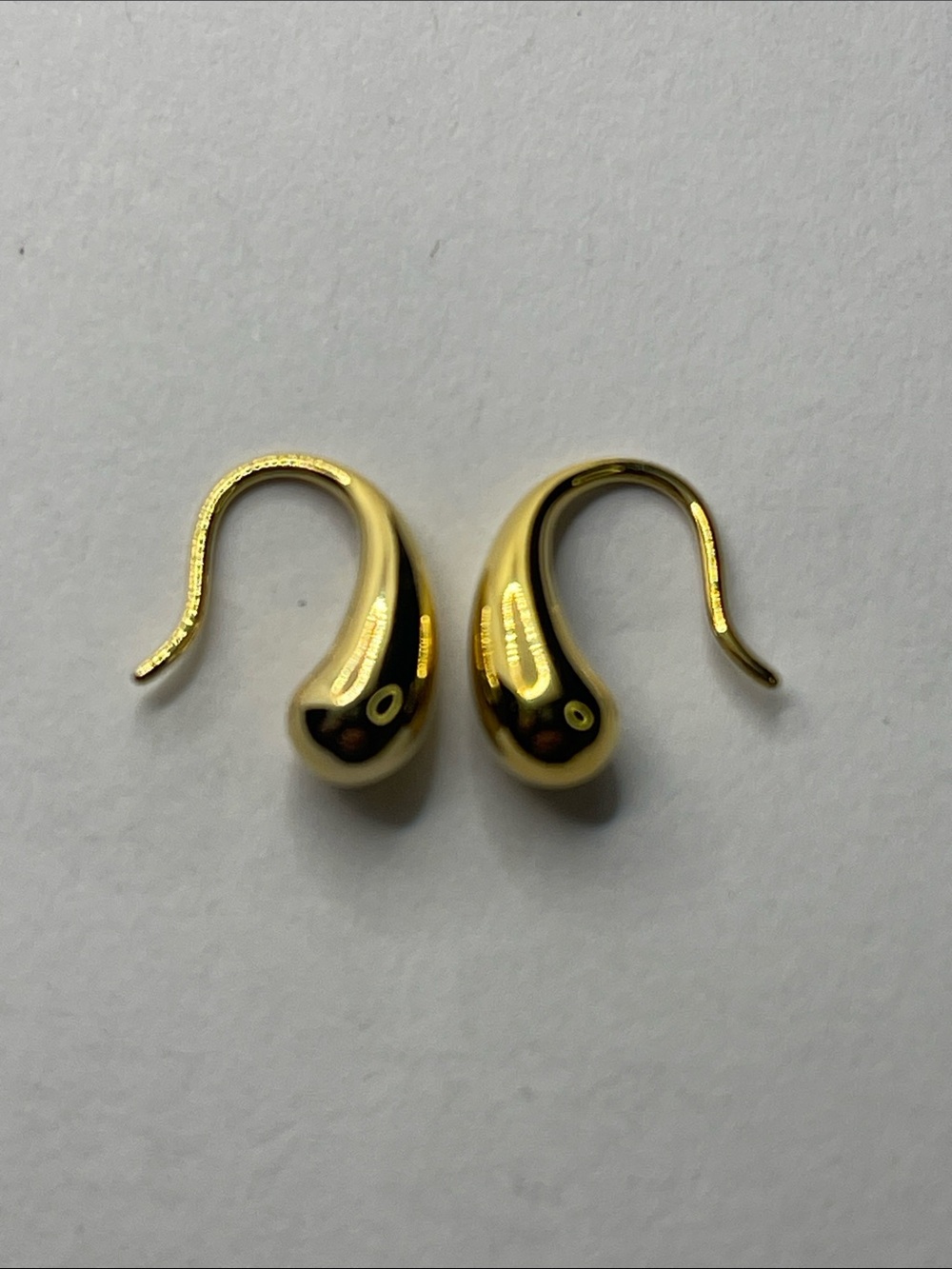Chunky Gold Vermeil 925 Silver Teardrop Earrings XS